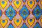 Preview: YELLOW BLUE HEART Waxprint Stoff